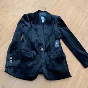 Express black Velvet One Button Blazer
